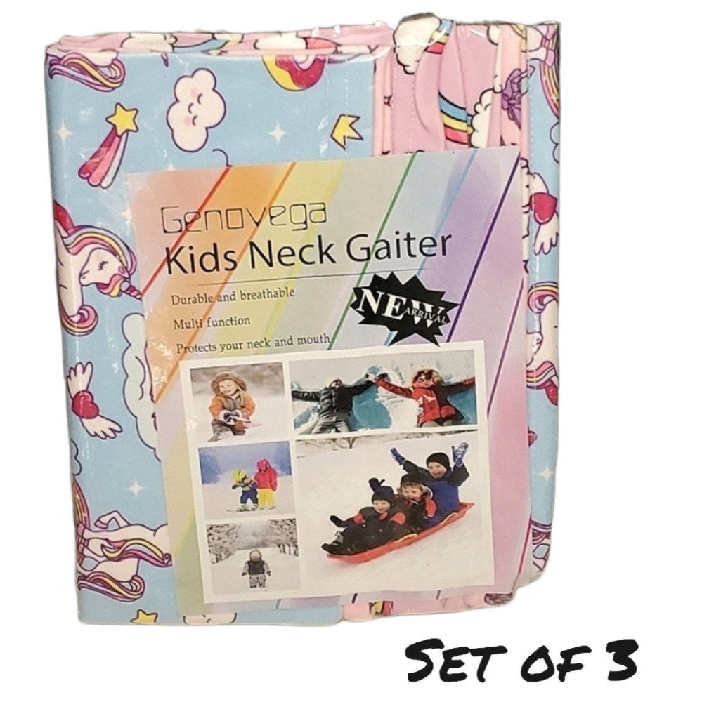 Genovega Kids Neck Gaiter - Pack of 3 (Unicorn)